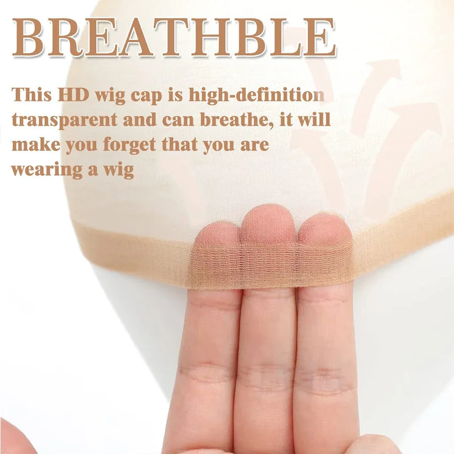 Premium HD Invisible Wig Caps | High-Stretch Seamless Nylon Mesh Nets | D'AuraHaven