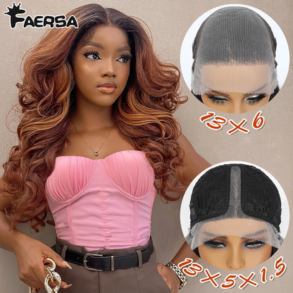 Latisha HD  Synthetic Lace Front Wig with Bangs | Highlight Curly 13x6 Frontal Effect | D'AuraHaven