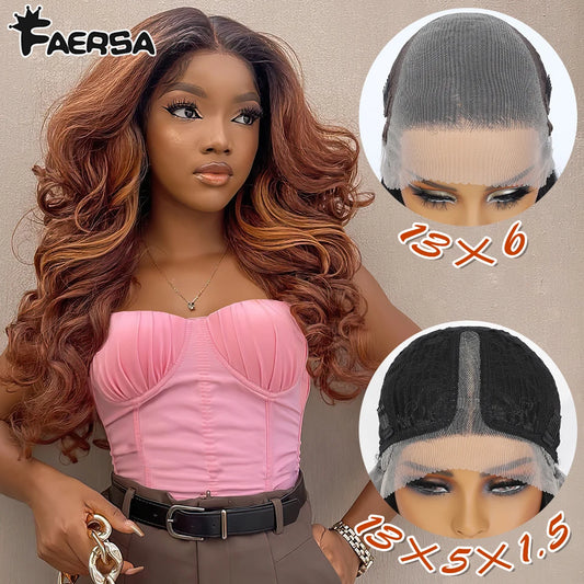 Latisha HD  Synthetic Lace Front Wig with Bangs | Highlight Curly 13x6 Frontal Effect | D'AuraHaven