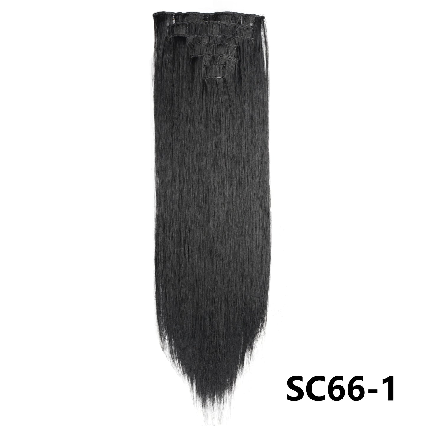 D'AuraHaven LuxVolume™ 24" Long Straight Clip-In Hair Extensions (7-Pcs Set)