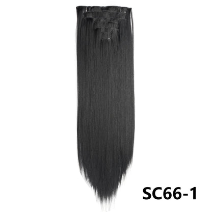 D'AuraHaven LuxVolume™ 24" Long Straight Clip-In Hair Extensions (7-Pcs Set)