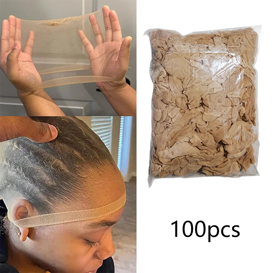 Premium HD Invisible Wig Caps | High-Stretch Seamless Nylon Mesh Nets | D'AuraHaven