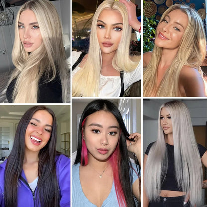 Premium 22" Long Straight Clip-In Hair Extensions (7-Piece Set) | D'AuraHaven