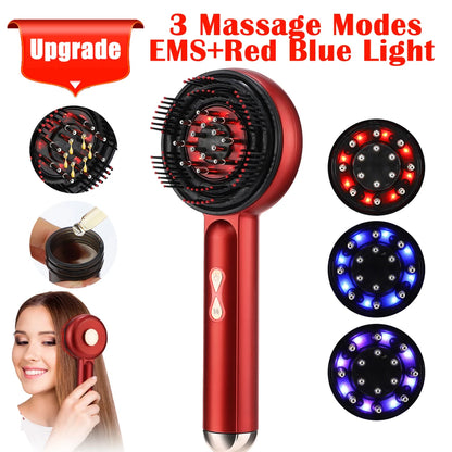 Red Light Therapy Electric Scalp Massager & Root Oil Applicator | Anti-Hair Loss Vibration Comb | D'AuraHaven