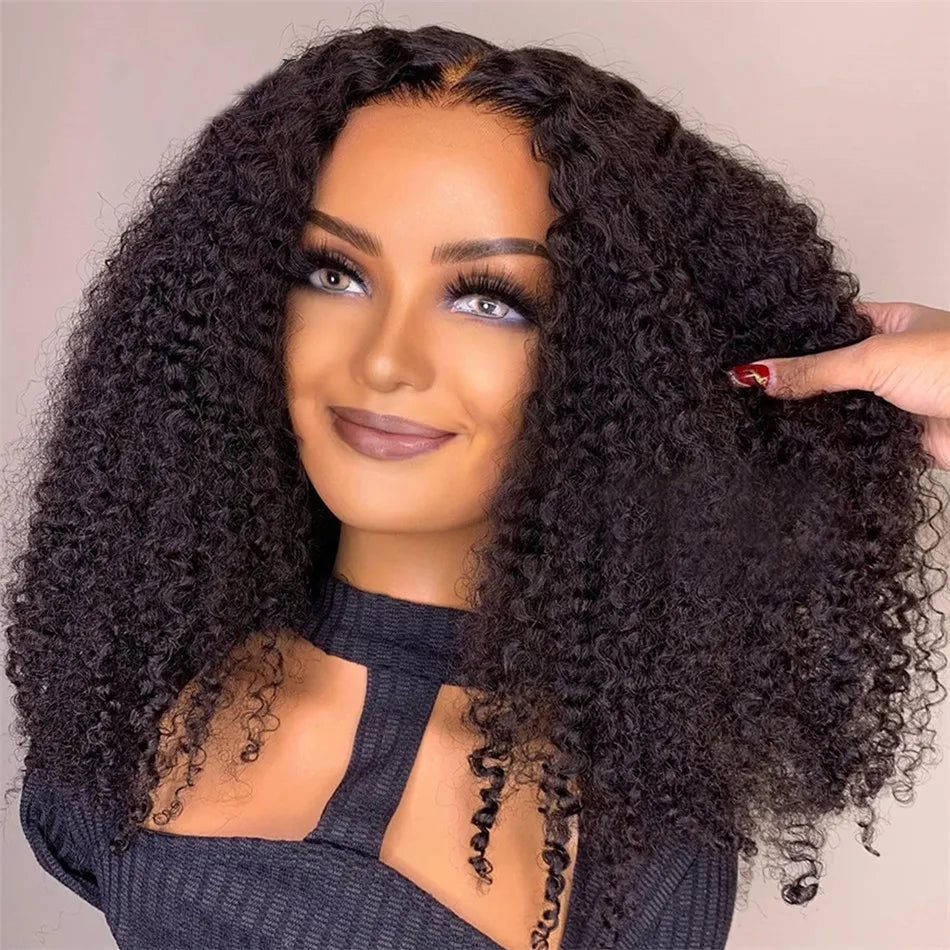10A Grade Glueless Kinky Curly Wig | Ready-to-Wear 6x5 HD Lace Pre-Bleached Human Hair | D'AuraHaven