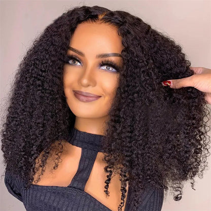 10A Grade Glueless Kinky Curly Wig | Ready-to-Wear 6x5 HD Lace Pre-Bleached Human Hair | D'AuraHaven