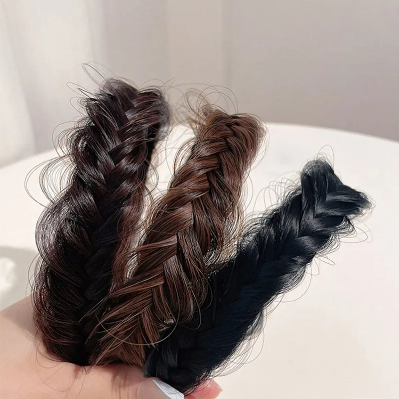 Bohemian Synthetic Braided Headband | Stretch Twist Hair Band | D'AuraHaven