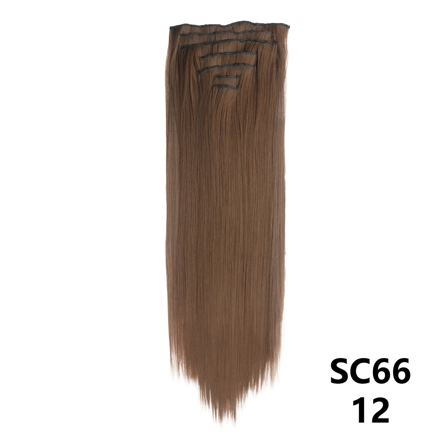 D'AuraHaven LuxVolume™ 24" Long Straight Clip-In Hair Extensions (7-Pcs Set)