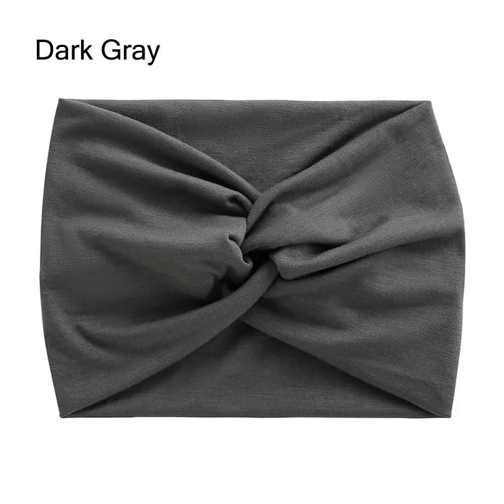 Luxe Extra-Large Twisted Turban Headband | Wide Non-Slip Workout Head Wrap | D'AuraHaven