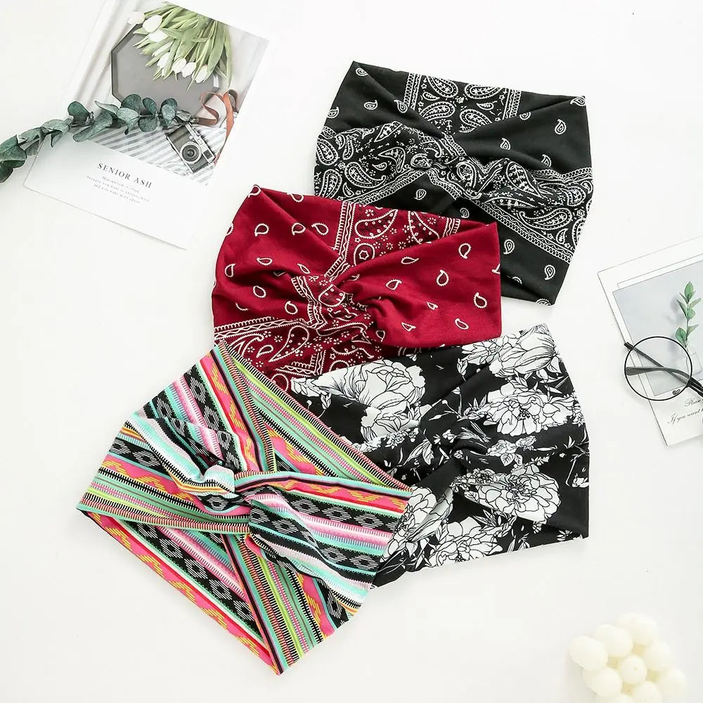 Luxe Extra-Large Twisted Turban Headband | Wide Non-Slip Workout Head Wrap | D'AuraHaven
