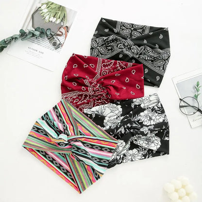 Luxe Extra-Large Twisted Turban Headband | Wide Non-Slip Workout Head Wrap | D'AuraHaven