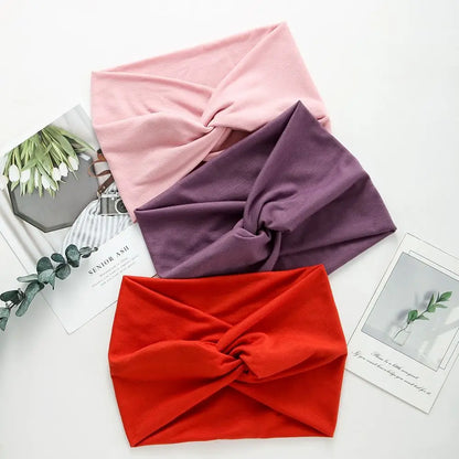 Luxe Extra-Large Twisted Turban Headband | Wide Non-Slip Workout Head Wrap | D'AuraHaven