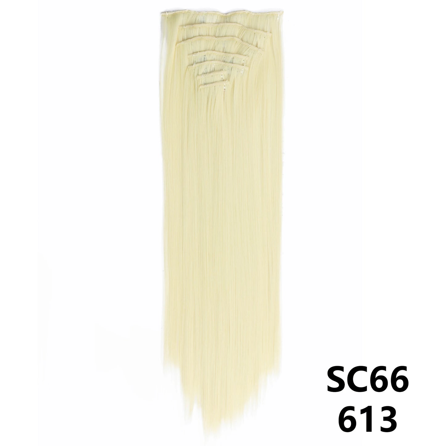 D'AuraHaven LuxVolume™ 24" Long Straight Clip-In Hair Extensions (7-Pcs Set)