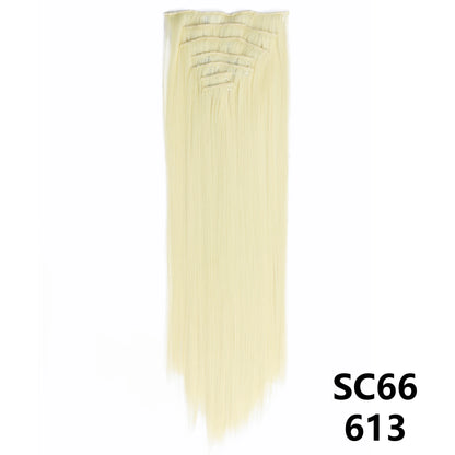 D'AuraHaven LuxVolume™ 24" Long Straight Clip-In Hair Extensions (7-Pcs Set)