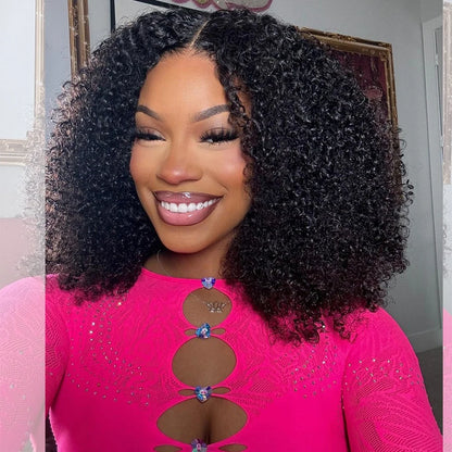 10A Grade Glueless Kinky Curly Wig | Ready-to-Wear 6x5 HD Lace Pre-Bleached Human Hair | D'AuraHaven