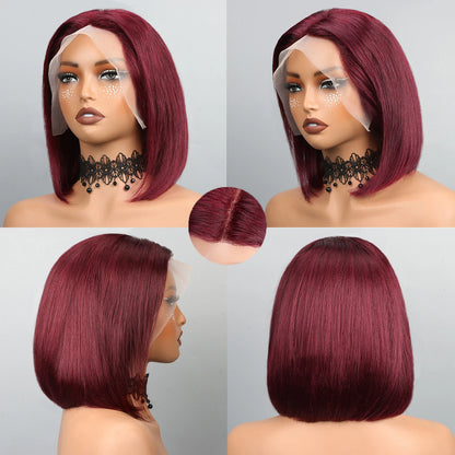 Premium Glueless Straight Bob Wig | Pre-Cut 13x4 HD Lace Frontal Human Hair | D'AuraHaven
