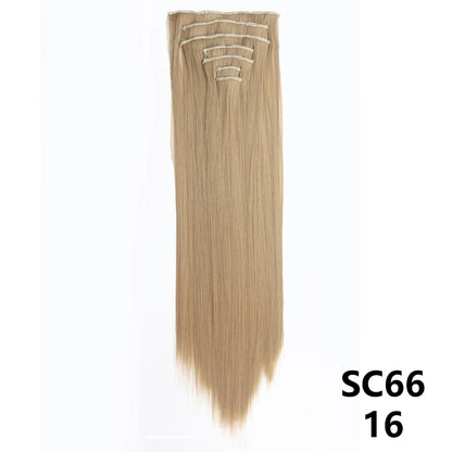 D'AuraHaven LuxVolume™ 24" Long Straight Clip-In Hair Extensions (7-Pcs Set)