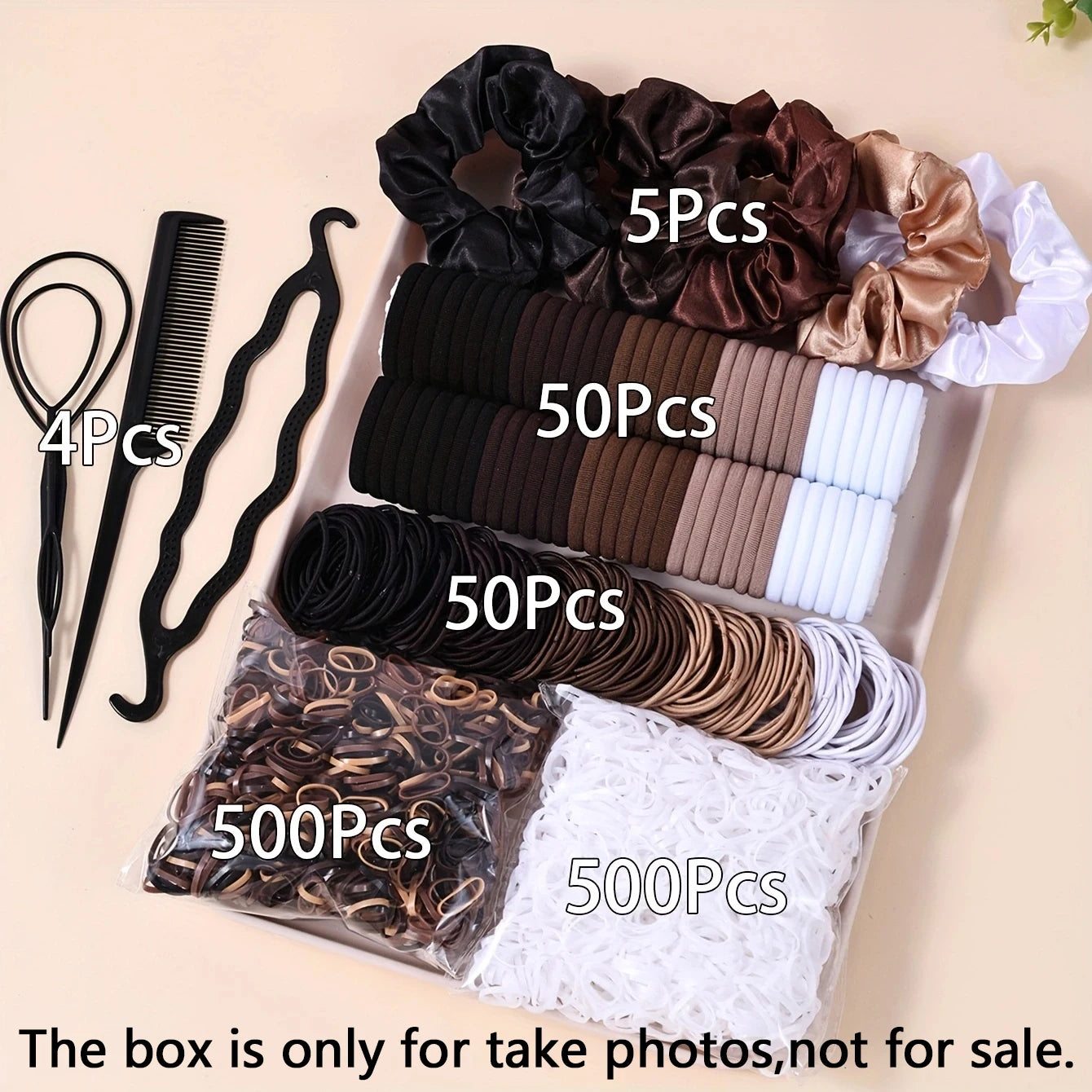 1109-Piece Ultimate Dark Hair Accessories Mega Kit | Seamless Elastics & Scrunchies Set | D'AuraHaven