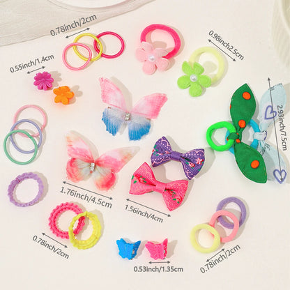555  / 718 -Piece Ultimate Girls Hair Accessories Kit | Colorful Butterfly Clips & Elastics Set | D'AuraHaven