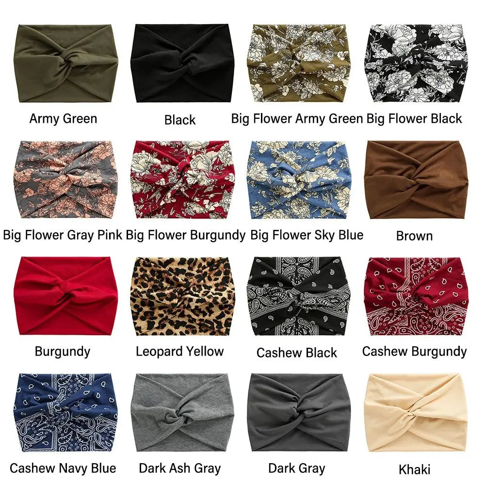 Luxe Extra-Large Twisted Turban Headband | Wide Non-Slip Workout Head Wrap | D'AuraHaven