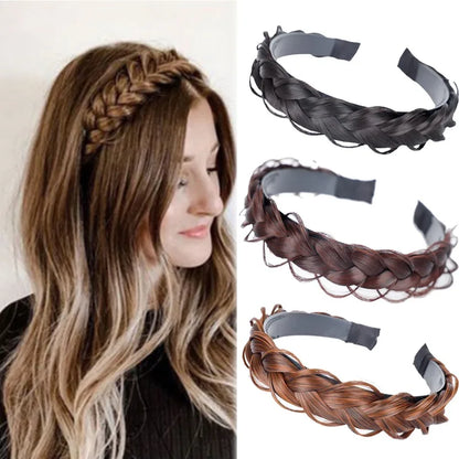 Bohemian Synthetic Braided Headband | Stretch Twist Hair Band | D'AuraHaven