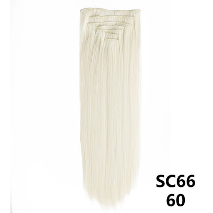 D'AuraHaven LuxVolume™ 24" Long Straight Clip-In Hair Extensions (7-Pcs Set)
