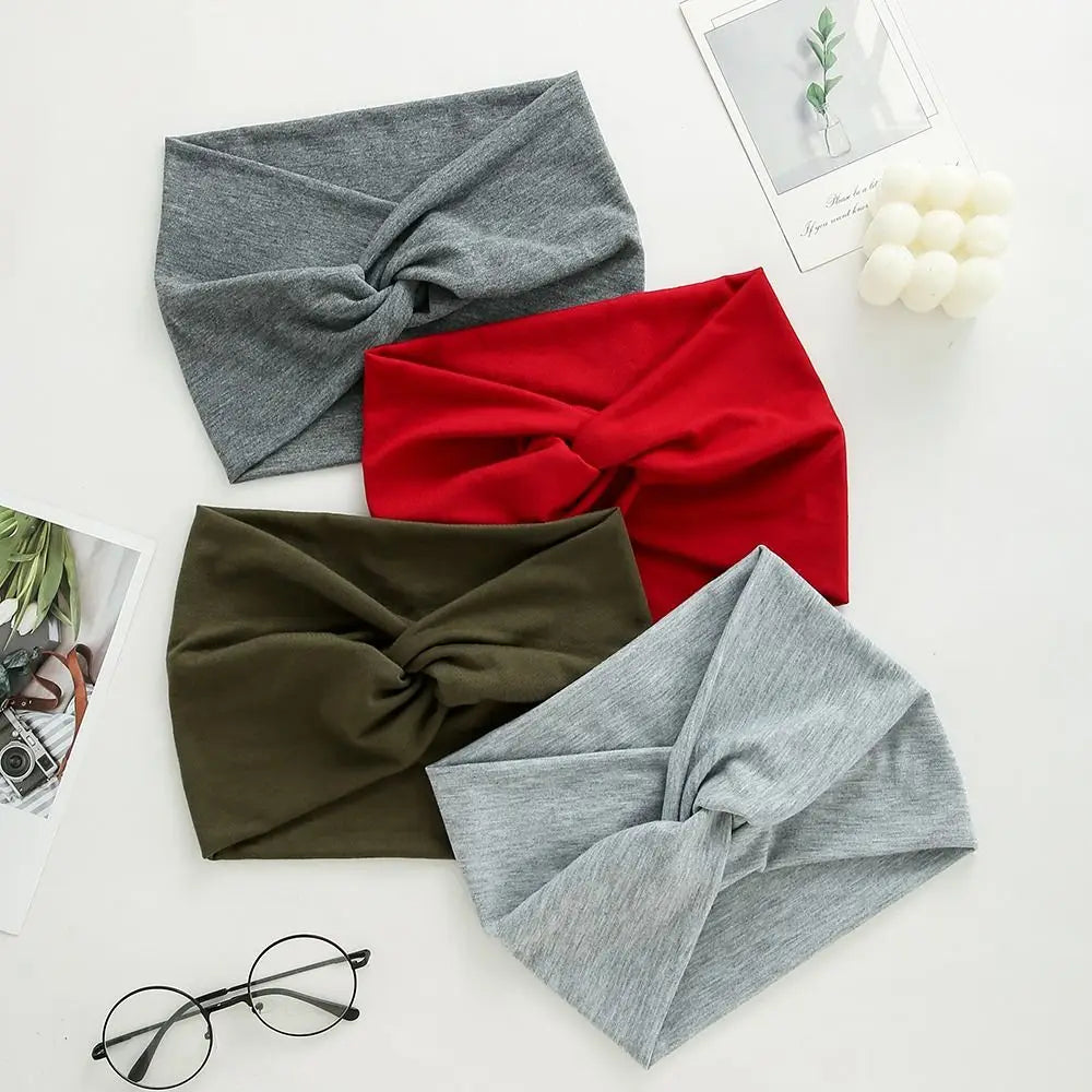 Luxe Extra-Large Twisted Turban Headband | Wide Non-Slip Workout Head Wrap | D'AuraHaven
