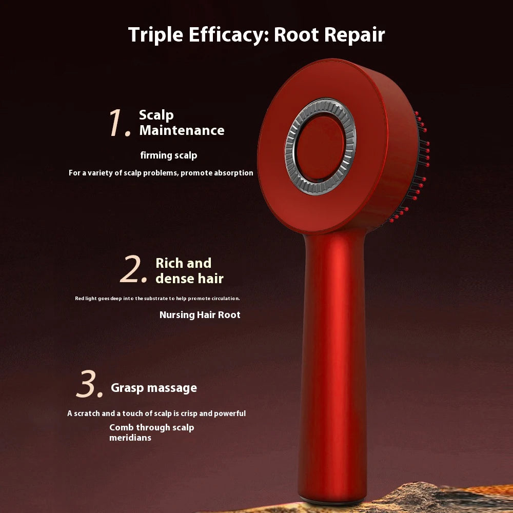 Red Light Therapy Electric Scalp Massager & Root Oil Applicator | Anti-Hair Loss Vibration Comb | D'AuraHaven